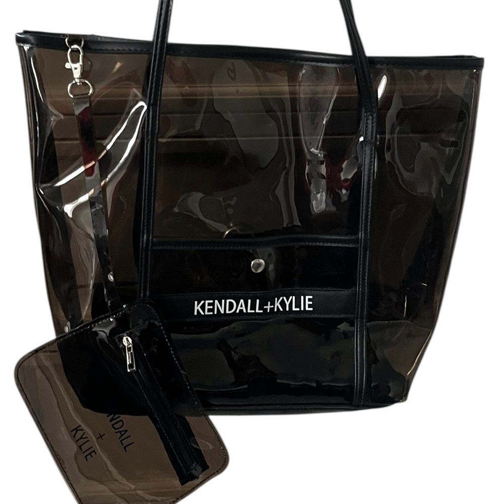 KENDALL + KYLIE Clear PVC Tote Bag w/ Matching Zip Pouch Concert Beach Bag